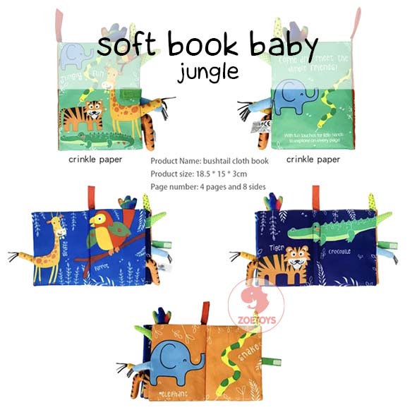 Zoetoys Soft Book Baby | Baby Contrast Soft pillow Book buku bantal cerita bahan kain anak bayi | Mainan Edukasi Anak