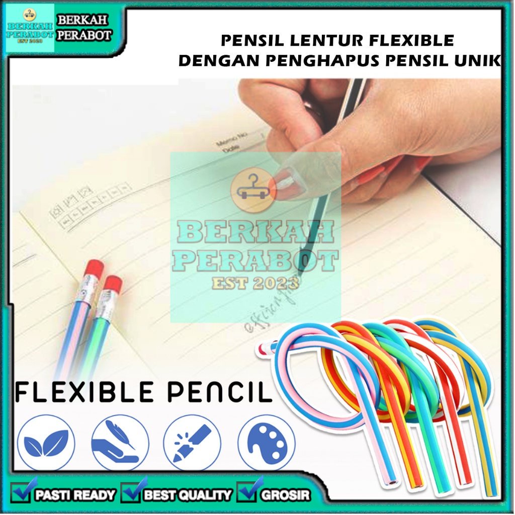

[BPB] ALAT TULIS PENSIL ANAK LENTUR FLEKSIBEL UNIK DAPAT DIGULUNG DENGAN PENGHAPUS BAHAN RUBBER