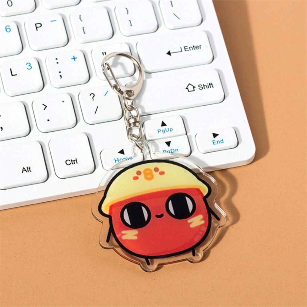 [Elegan] Egg Puff Pesta Gantungan Kunci Koleksi Mini Tempat Kunci Mobil Tokoh Anime Perhiasan Handbag Liontin Acrylic Car Keyring