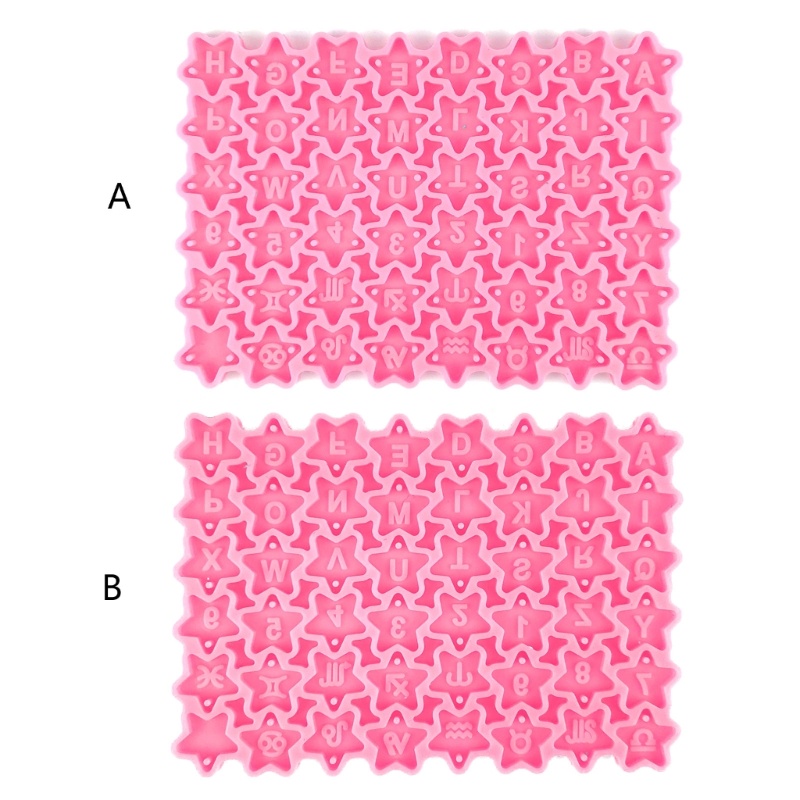 Siy Mini Huruf Bintang Cetakan Silikon Epoxy Resin Cetakan DIY Gantungan Kunci Perhiasan Liontin Alat Kerajinan Membuat Perlengkapan Antilengket