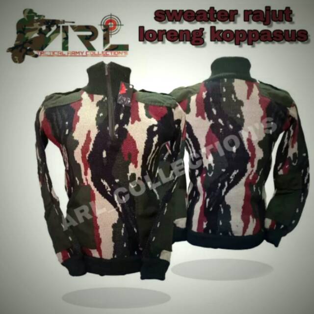 Sweater loreng kopassus/sweater rajut computer army military /sweater pria dan wanita outdoor
