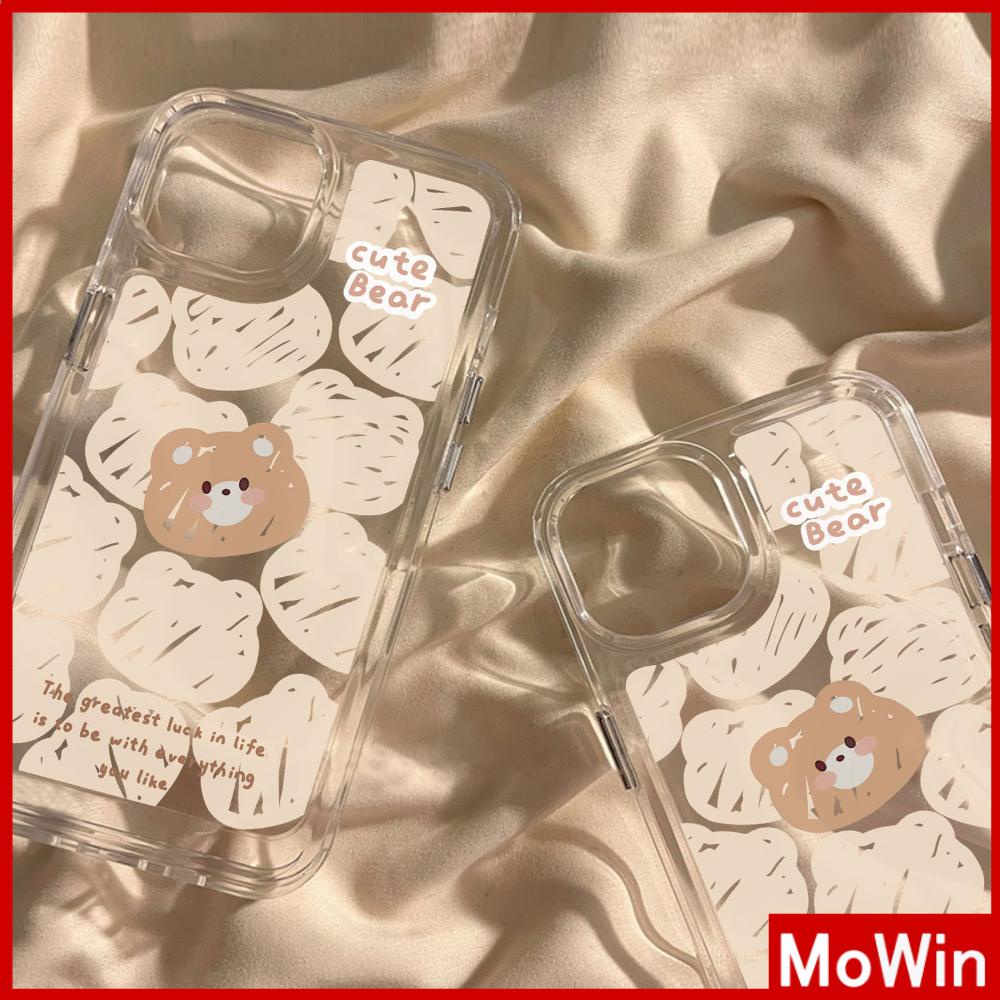 For iPhone 14 Pro Max iPhone Case Clear Case TPU Soft Case Shockproof Plating Button Cute Cartoon Bear Rabbit Compatible with iPhone 13 Pro max 12 Pro Max 11 xr xs max 7Plus 8Plus