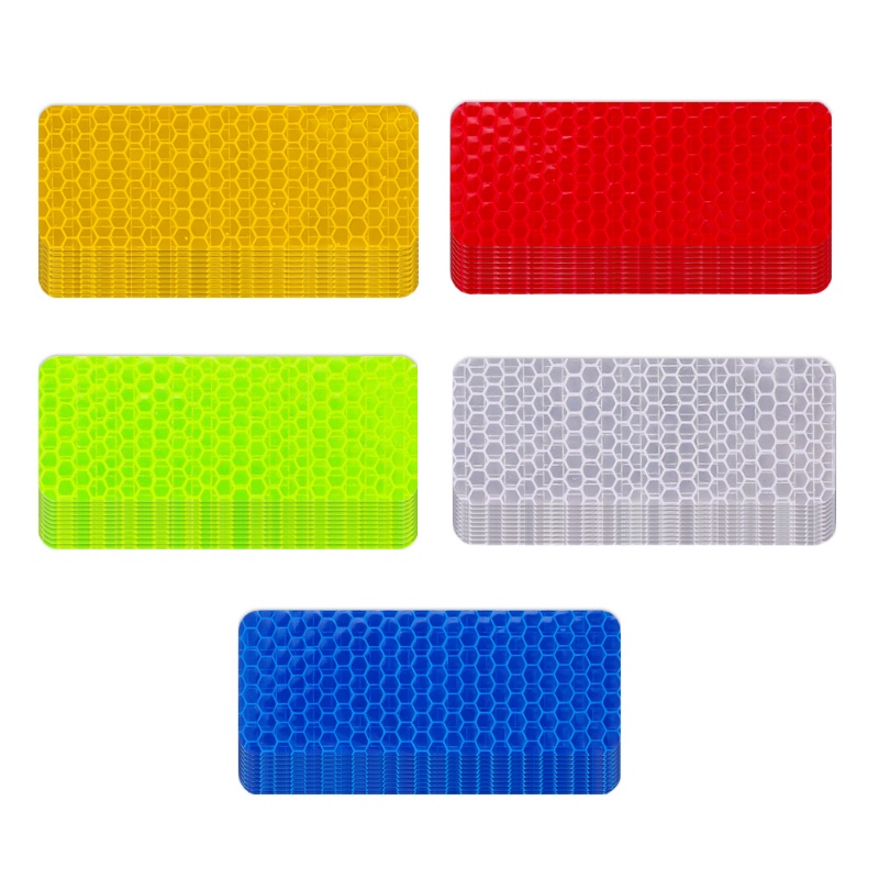 10pcs/lot Universal Warna-Warni Perekat Diri Tubuh Mobil Malam Peringatan Strip/Tahan Lama Tahan Air Persegi Panjang Reflektif Stiker Aksesoris Mobil