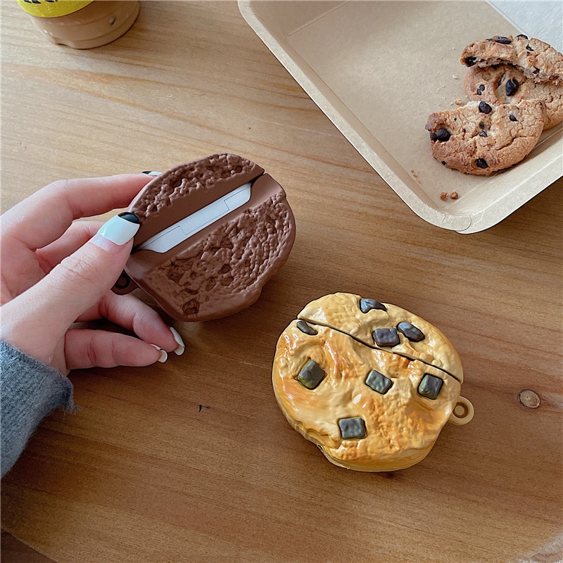 3d Cokelat Cookie Berbentuk Silikon Lembut Anti-Jatuh Bluetooth Earphone Pelindung Untuk Airpods1 2 3 Pro i12 inpods 12 13 Pro i13 Airpods3 TWS Case Cover