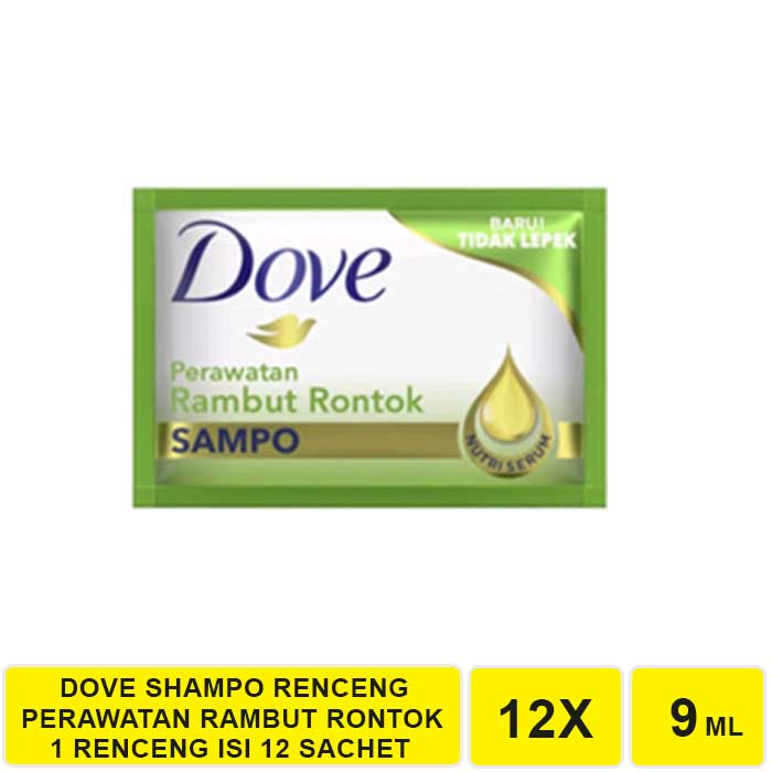 DOVE SHAMPO SACHET 1 RENCENG 12 SACHET