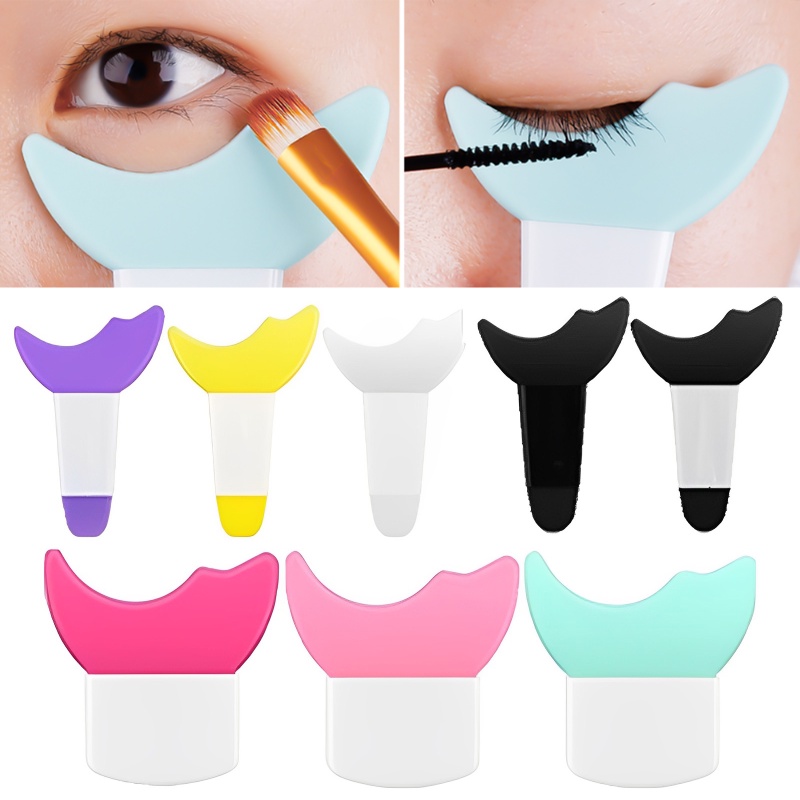 [Unggulan] Reusable Silicone Eyeliner Stencils Wing Tips Eyeliner Eye Shadow Eyelash Guide Cards Template Face Cream Mask Aplikator Lazy Eyes Makeup Shaping Tool
