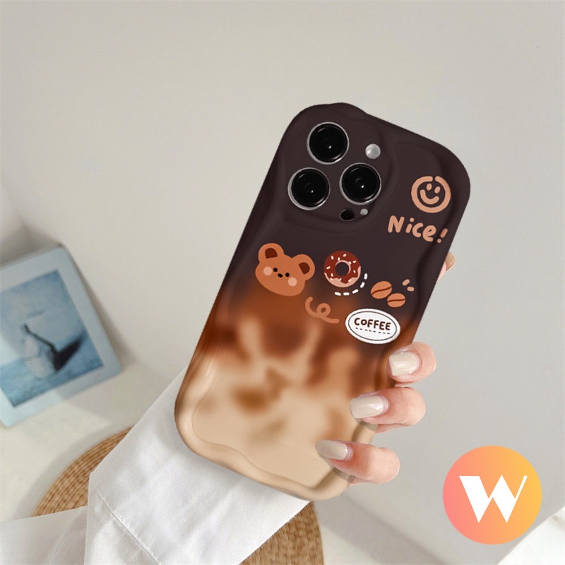 Casing Tpu Lembut 3D Wavy Curved Edge Smiley Gradient Cute Bear Untuk Vivo Y15 Y33s Y91C Y11 Y15s Y30 Y15A Y35 Y12 Y20 Y16 Y17 Y22s Y22 Y31 Y91 Y95 Y12s Y20i Y51A Y21s Y21 Y12i Y02 Y51