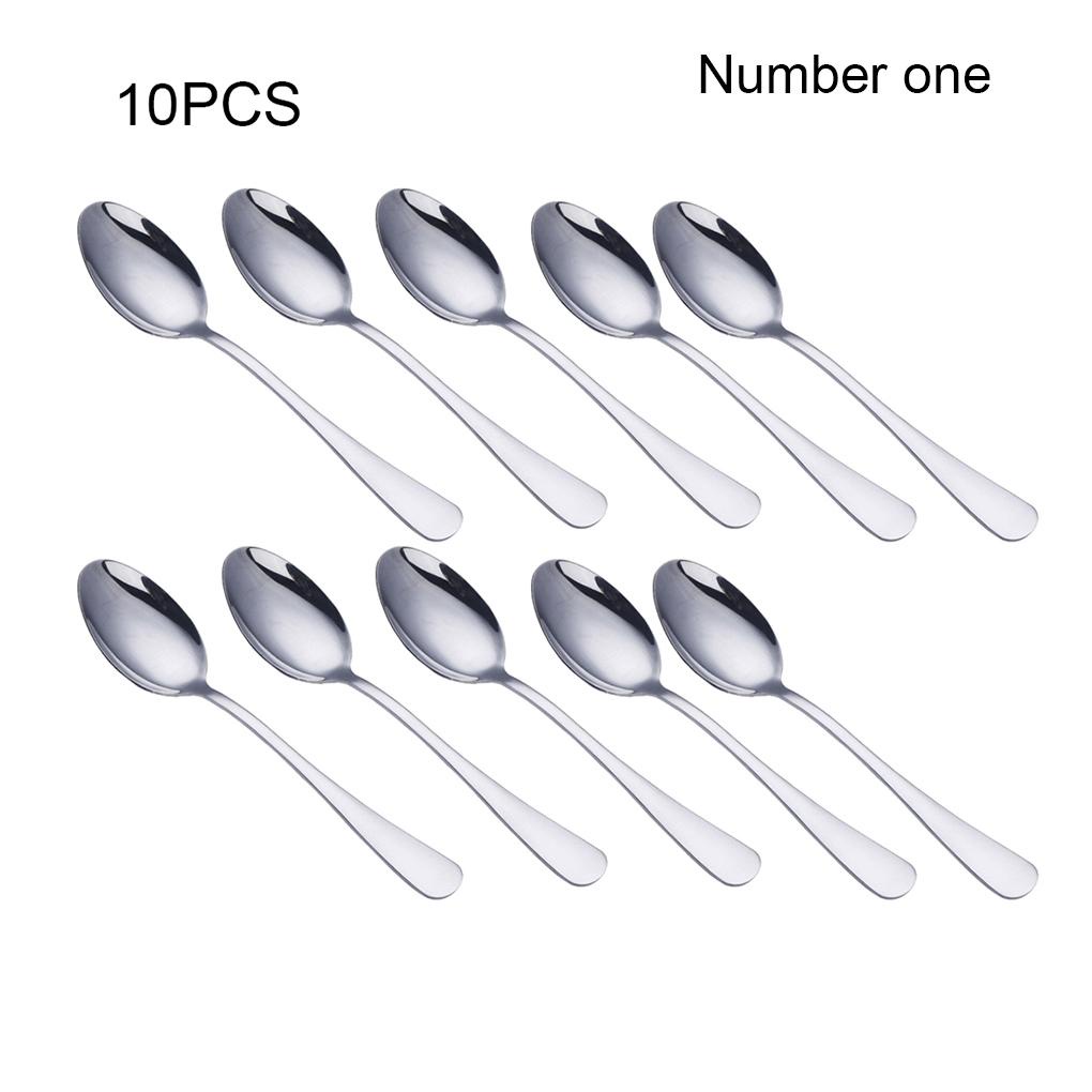 10buah Sendok Stainless Steel Anti Karat Dewasa Anak Pengganti Rumah Es Krim Sup Dessert Scoop Sendok Sendok Garpu