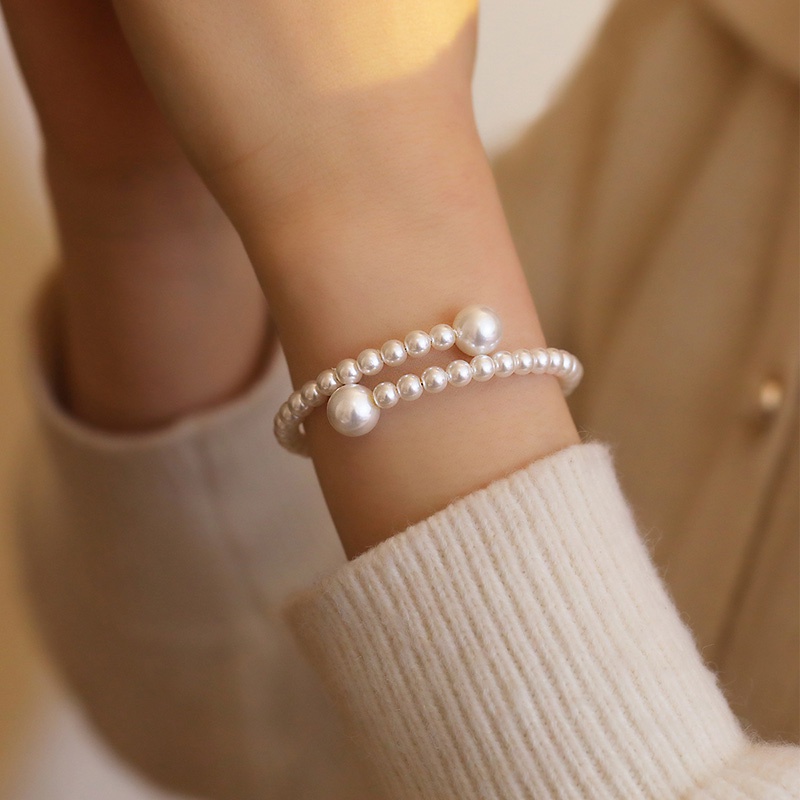 French Retro Pearl Light Mewah Temperamen High-End Niche Design Gelang Fashion Sederhana