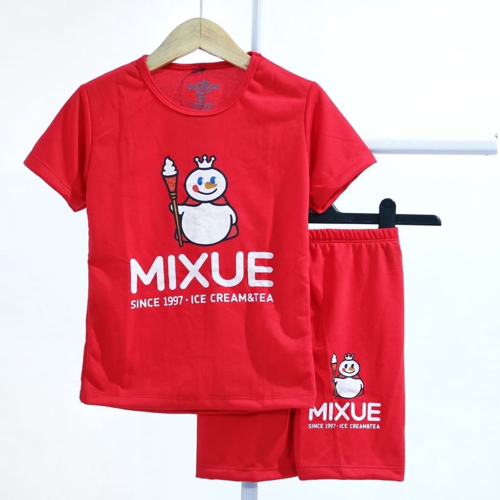 Setelan Baju Anak Mixue Pendek PROMO