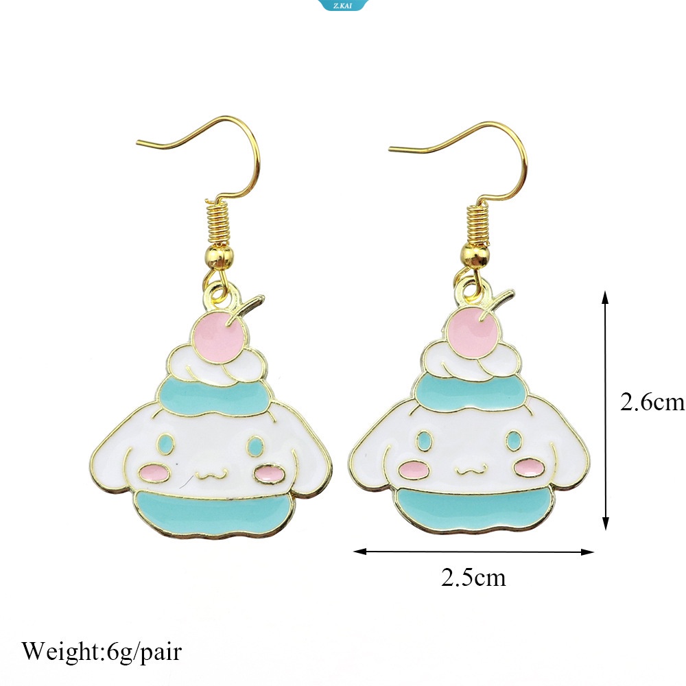Kartun Cinnamoroll Pom Pom Purin Strawberry Bear Pichu Anting Hewan Gadis Lembut Dan Lucu Imut Fashion Anting Kreatif [ZK]