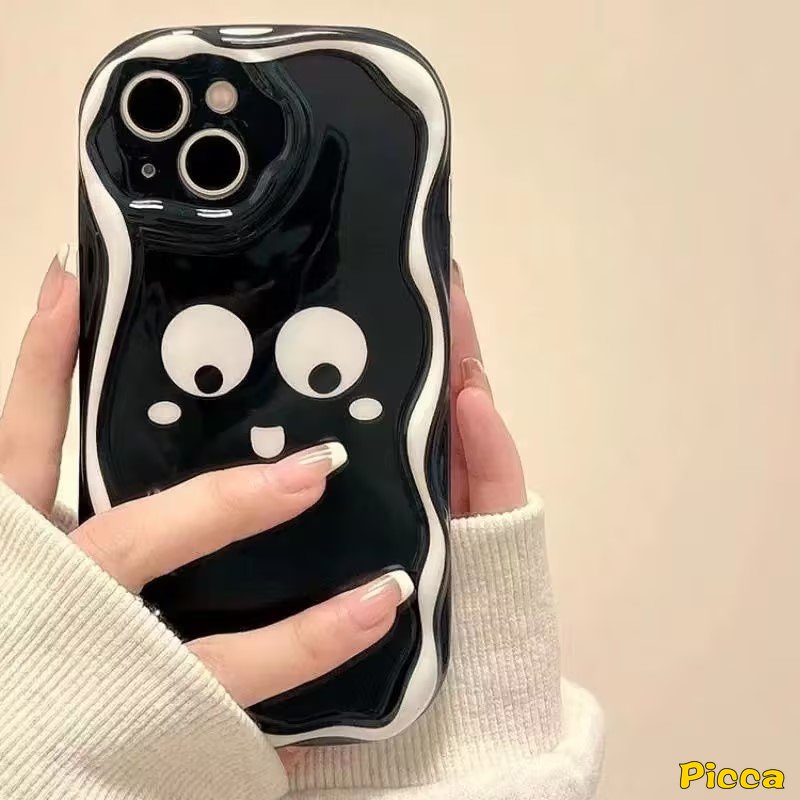 Casing Pasangan Simple Motif Leopard Ekspresi Lucu Untuk Redmi A1 9 9C Nfc10 9A A2 9T 10A 10C Redmi Note12 10 11 8 9 11s 10s 10Pro 10 Pro Max Plus POCO M3 3D Penutup Tepi Bergelombang Lengkung