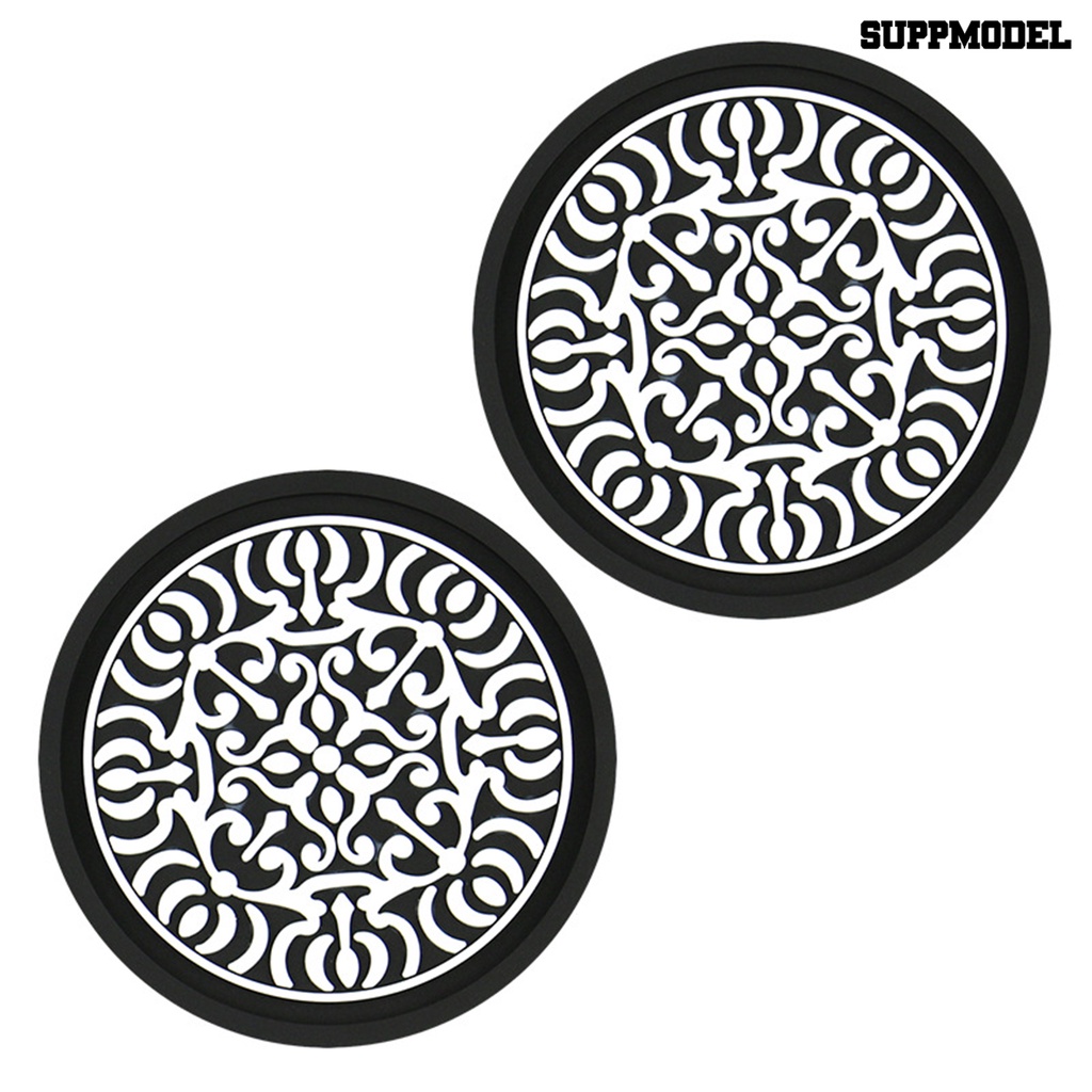 [SM Otomatis] Tatakan Gelas Mobil Cup Holder Coaster Anti-slip Tahan Air Mudah Dibersihkan Tahan Panas PVC Alas Botol Air Mat Auto Styling Aksesoris Interior