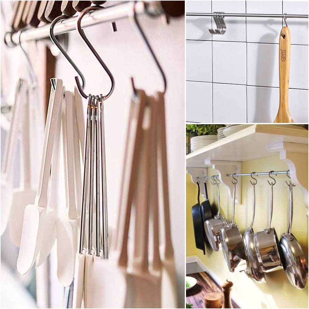Hook Kait Berbentuk S Baja Tahan Karat Multifungsi Kait Gantungan Kamar Tidur Dapur Pegangan Organizer Lemari Baja Tahan Karat Alat Dapur Berguna