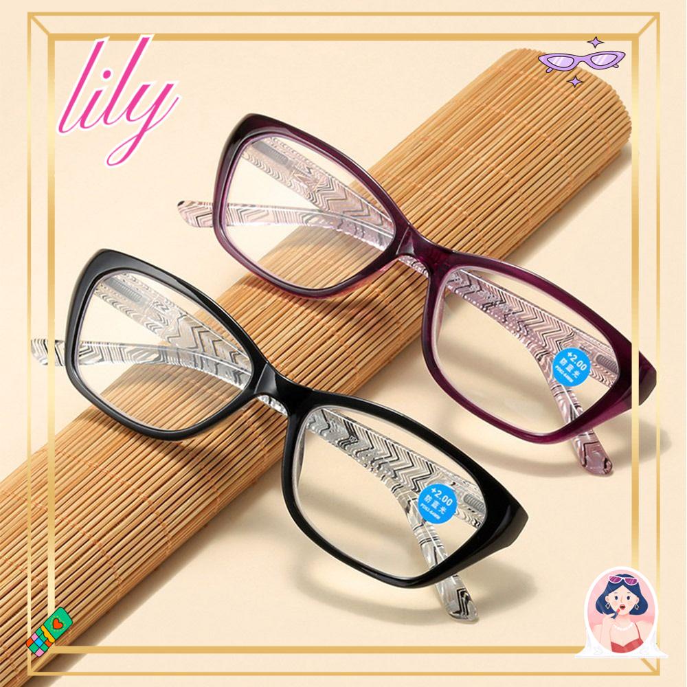 Lily Kacamata Baca Pria Wanita Elegan Pelindung Mata Vintage Ultra Ringan Frame