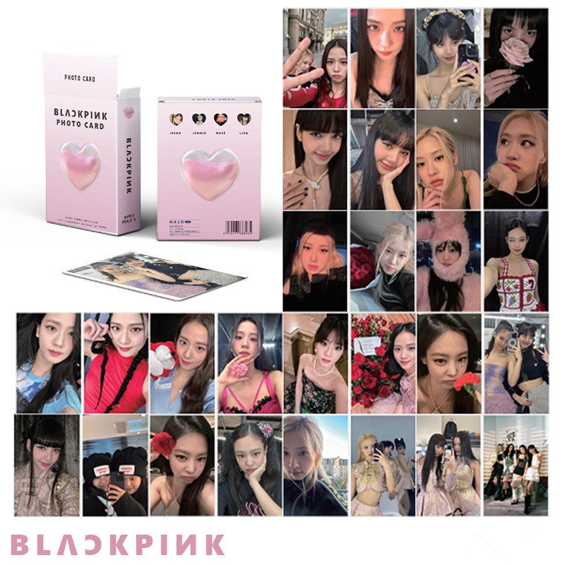 50pcs /box Hitam-Pink Photocards Album Kartu Laser Kartu Pos Black Pink Kpop