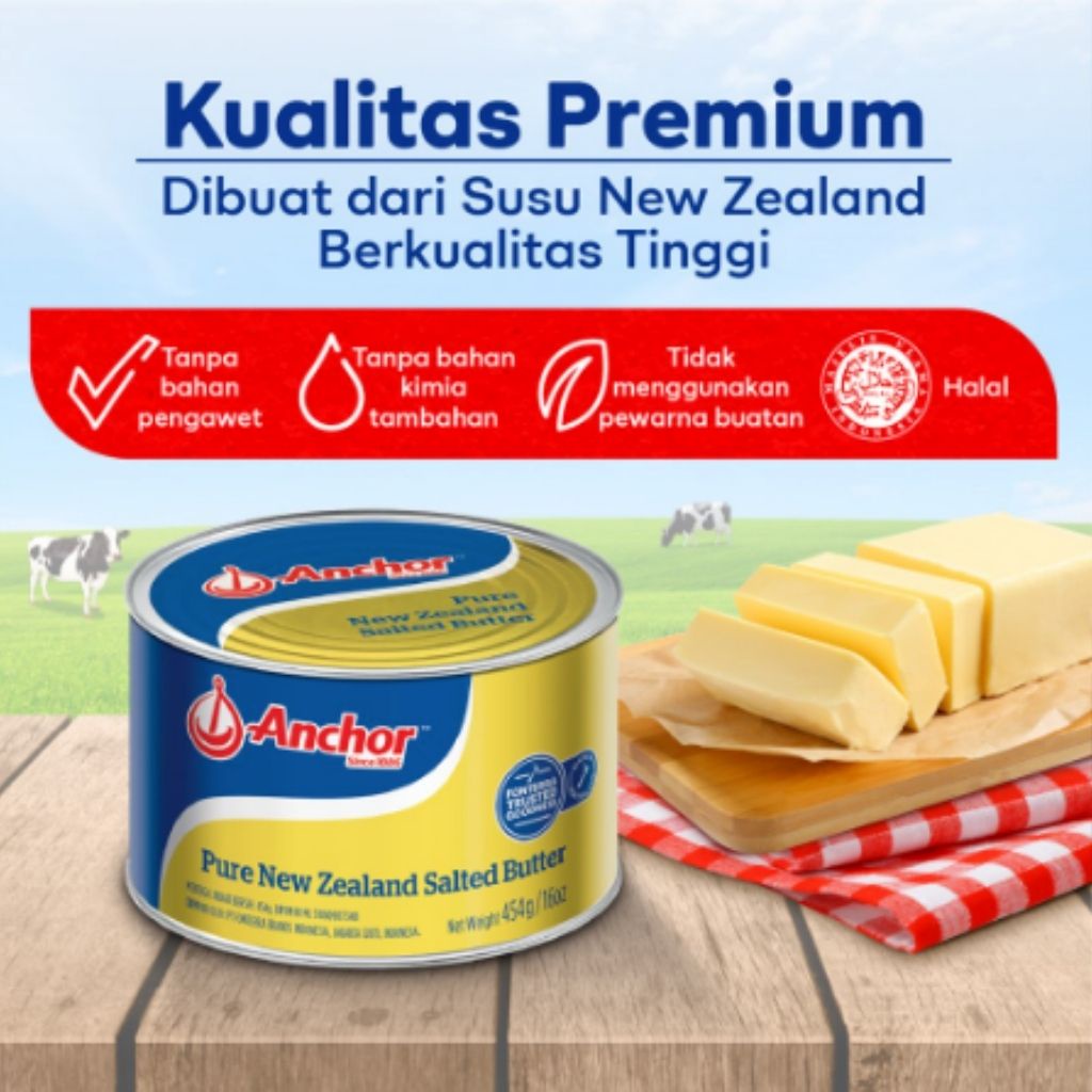 Anchor Salted Butter 4 x 454g - Mentega Asin New Zealand