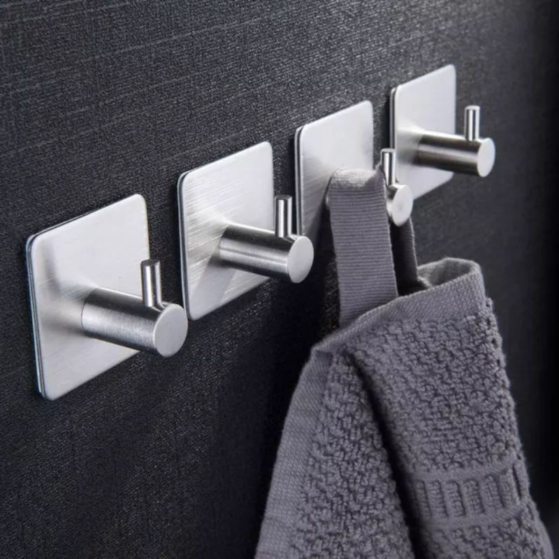 Gantungan Hook Stainless Steel | Gantungan Tempel 3M Kapstok Hook Hanger Stainless Steel Multifungsi