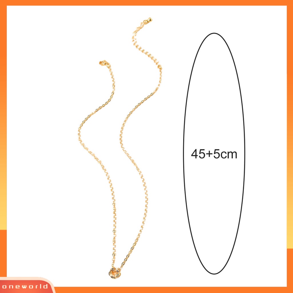 [ONE] 2/3 Pcs Wanita Kalung Simpul Liontin Adjustable Tembaga Kilau Cerah Geometris Kalung Perhiasan Aksesoris