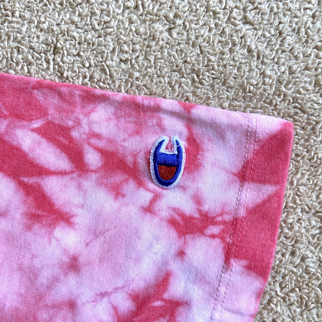 Champion Kaos Crop Top Tiedye Putih Pink Wanita Katun ORIGINAL