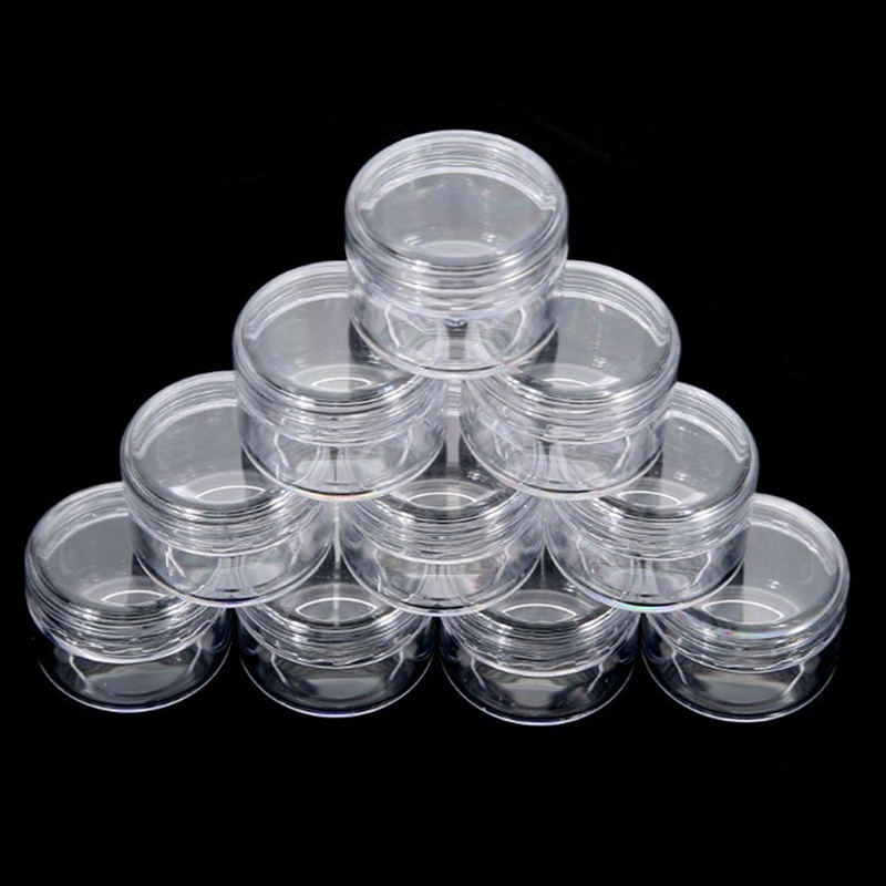 (drea) 10x Clear Makeup Kosmetik Kosong Jar Eyeshadow Botol Wadah Krim Wajah  //