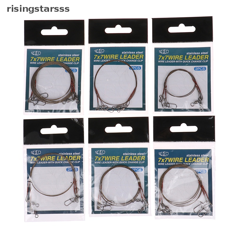 Rsid Span-new 2Pcs /set Kawat Baja Titanium Wire Garis Anti Besar Dengan Pin Pancing Kawat Depan Jelly