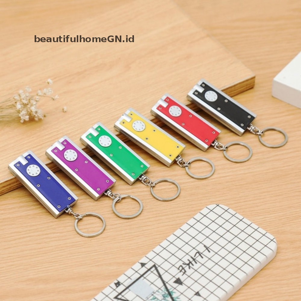 {Cantik} Senter Mini Lampu Gantungan Kunci LED Mini Berukuran Saku Keychain Flashlights Torch~