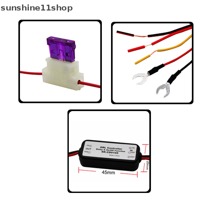 Sho 1Pc DRL Controller Auto Mobil LED Siang Hari Berjalan Lampu Relay Harness Dimmer N