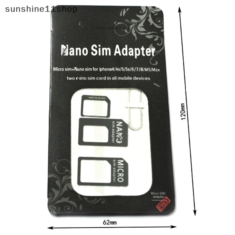 IPHONE Sho 10set Micro Nano SIM Card Adapter Konektor Kit Untuk Iphone6 7 plus 5S Huawei P8 lite P9 Xiaomi Note 4 Pro 3S Mi5 sims holder N