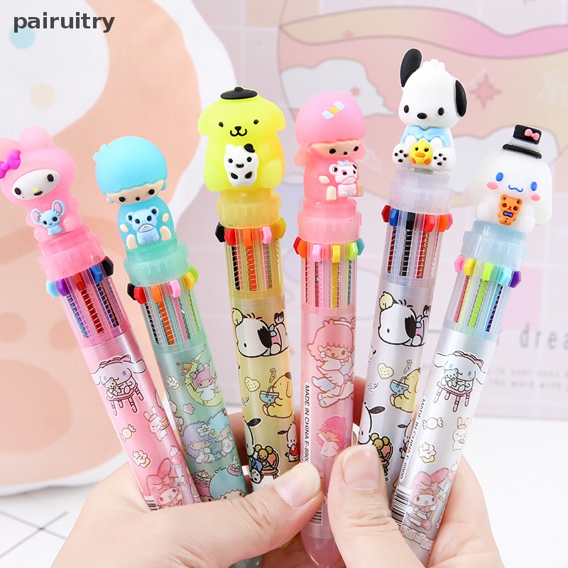 Prt Random Kartun Hewan Bola Pulpen Pacha Anjing Telinga Besar Anjing Multicolor Pulpen Lucu Warna-Warni Graffiti Tangan Rekening Spidol Alat Tulis PRT