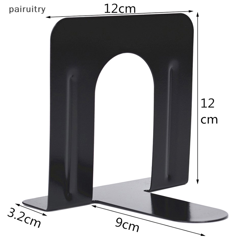 Prt 2Pcs Logam Hias Bookend Majalah Organizer Holder Kantor Standing Bookend Desktop Bookends Heavy Duty Book Holder PRT