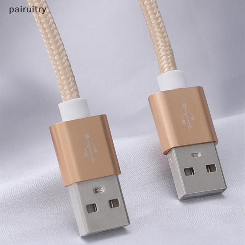 Prt Double USB to USB Extension male-to-male-to-duplicate Cable Kabel Data Hard Disk Untuk TV Box PC Radiator SSD Laptop Mobil Kabel USB PRT