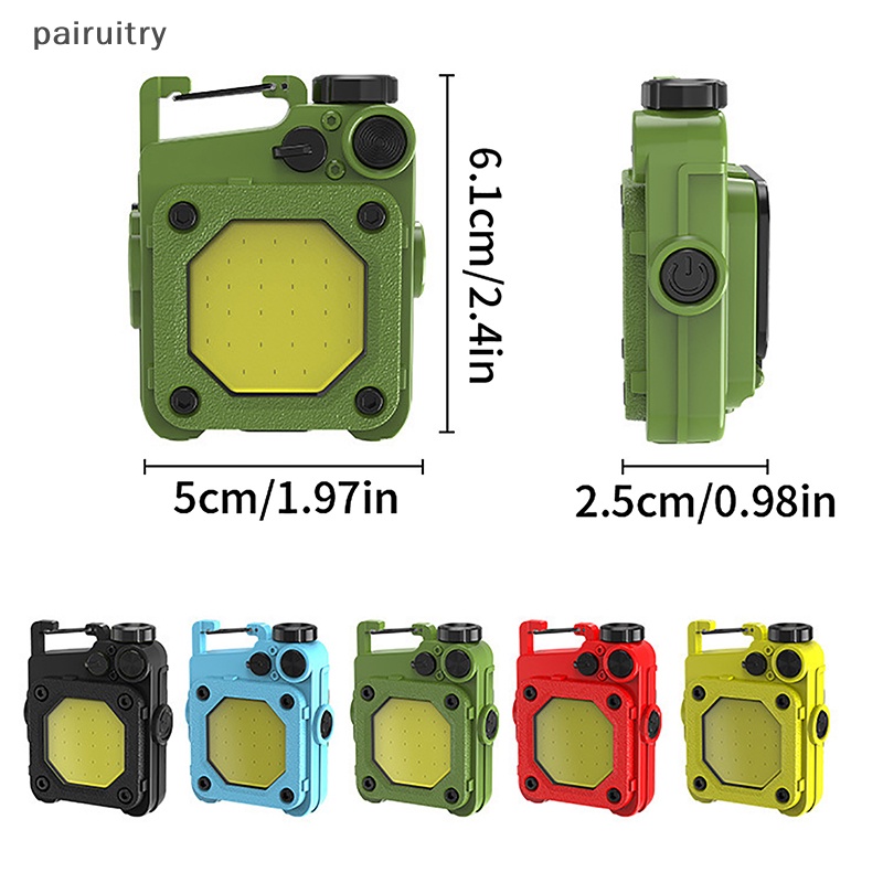 Prt Senter LED Mini Portable Gantungan Kunci Lampu USB Rechargeable Pocket Torch PRT