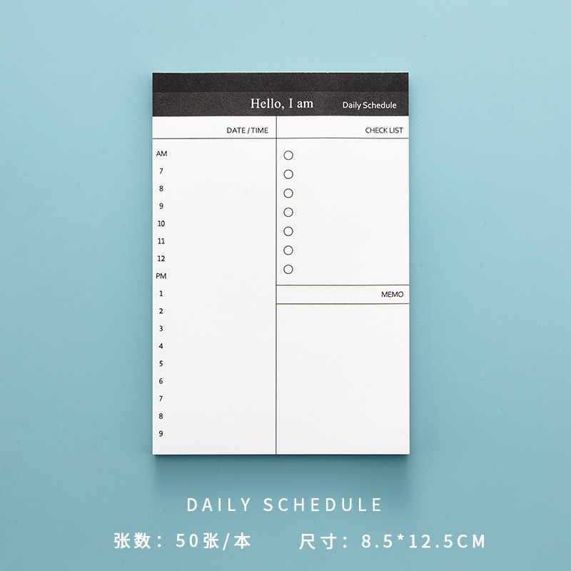 50lembar Sederhana Business Day Plan Office Desktop Jadwal Buku Memo Sobek Notepad