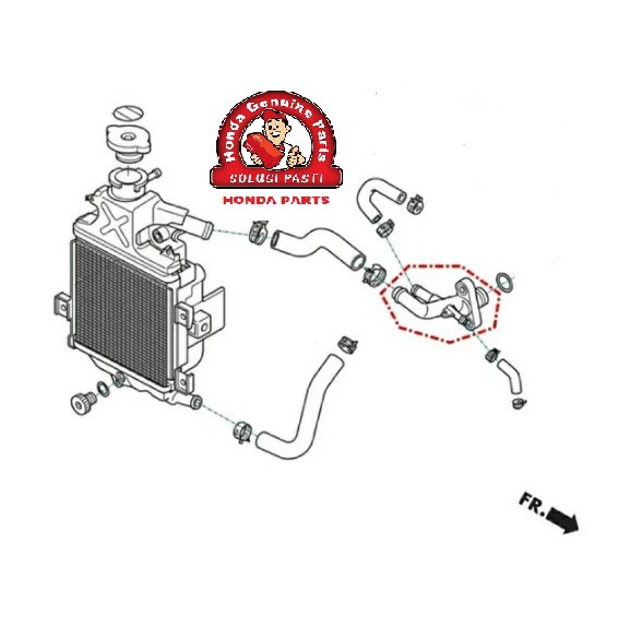 JOINT COMP WATER HOSE PIPA SALURAN SAMBUNGAN AIR RADIATOR VARIO 125 150 LED NEW PCX OLD ADV 150