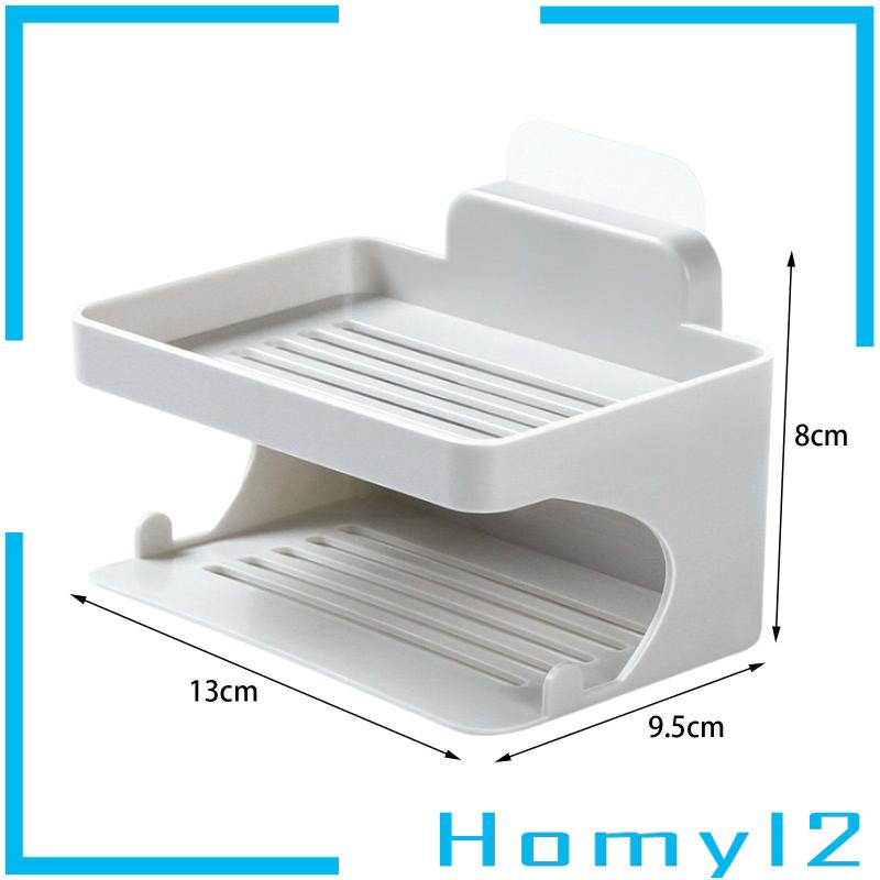 [HOMYL2] Tempat Sabun Soap Saver Double Layer Sabun Piring Untuk Kamar Mandi Hotel Shower Dinding