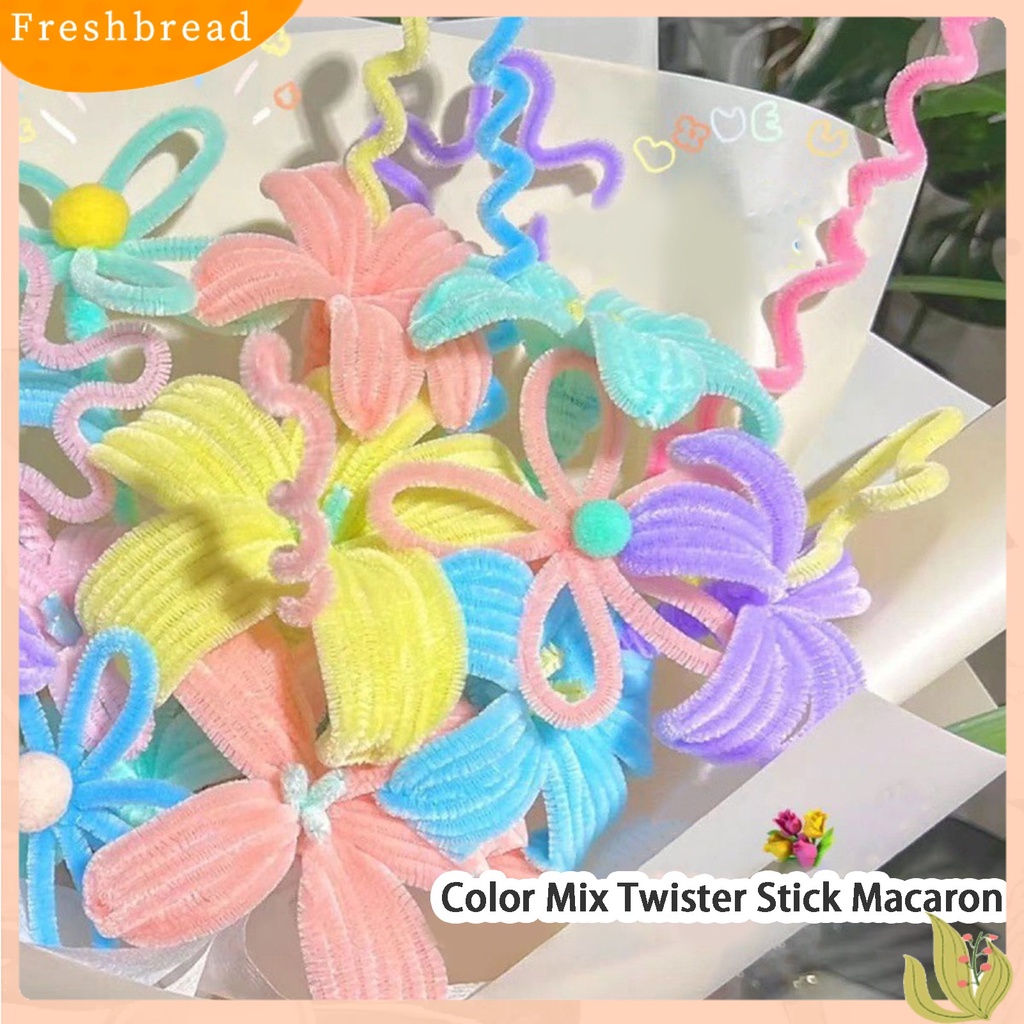 {In Stock} 100Pcs Twist Stick No Fluorescent Agent Fluffy Soft DIY Aneka Karya Seni Meningkatkan Kemampuan Tangan Chenille Batang Rumah Pasokan