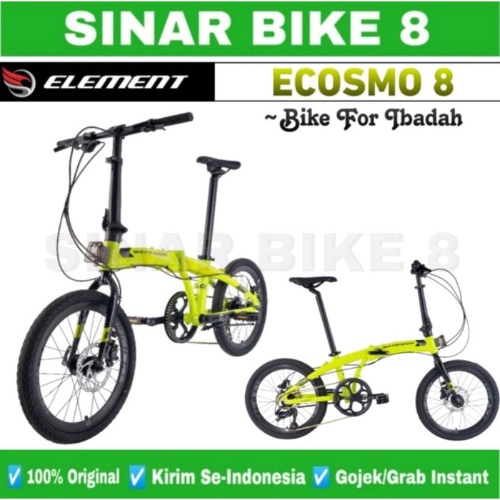 Sepeda Lipat ELEMENT ECOSMO 8 Bike For Ibadah 20 Inch Rem Hidrolik