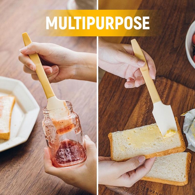 Spatula Dapur Mini Silikon Multifungsi Tahan Suhu Tinggi Krim Mentega Kue Pencampur Adonan Scraper Brush Baking Aksesoris