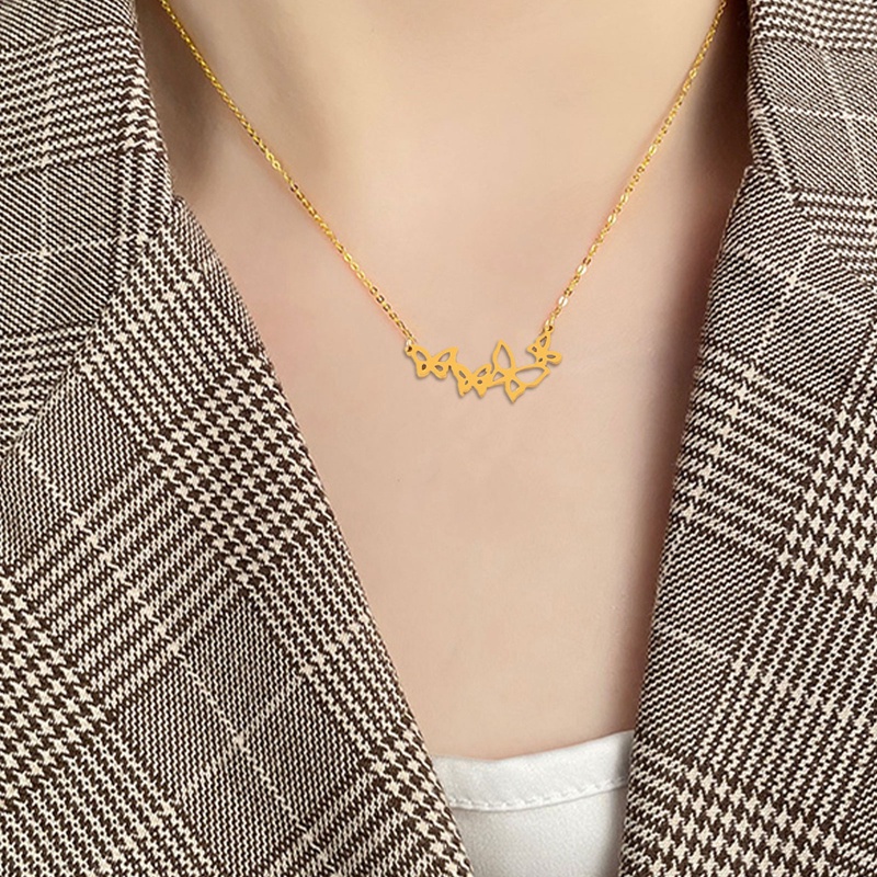 Baru Anti Karat Lucu Kupu-Kupu Pejantan Anting Liontin Kalung Wanita Set Perhiasan