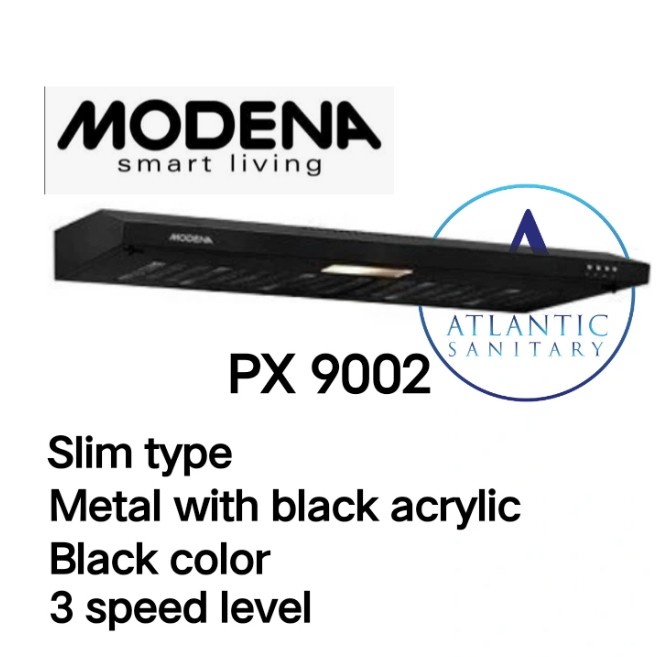 Modena PX 9002/cooker hood 90cm hitam slim modena PX9002