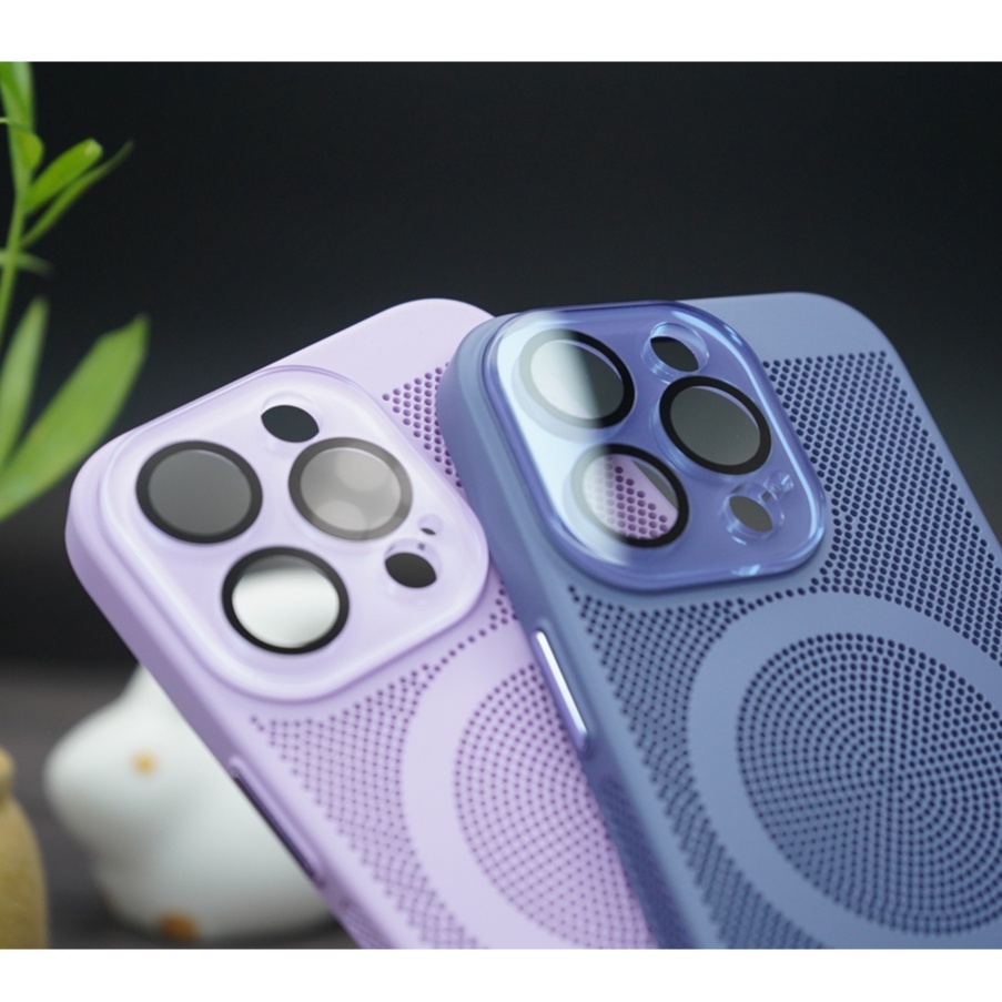 New Stylish Magnetic Phone Case for iPhone 11 12 13 14 Pro Max with Heat Dissipation and Lens Film