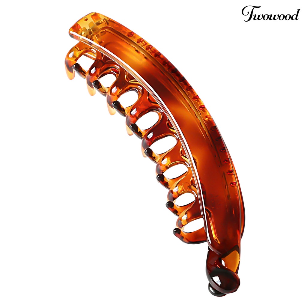 Twowood Ponytail Holder Cross Teeth Anti-slip Ringan Portable Warna Kontras Rambut-Memperbaiki Tepi Halus Curled Ponytail Barrette Aksesoris Rambut