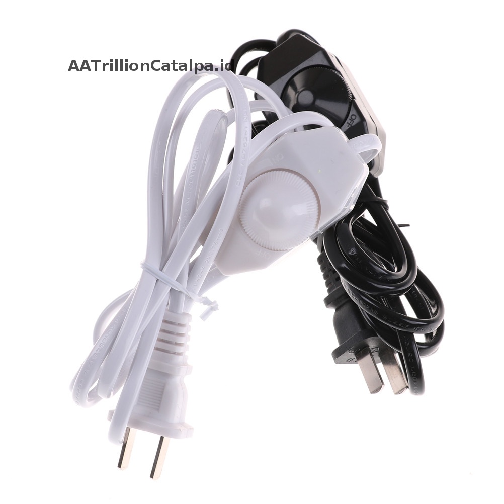 Aatrillioncatalpa Baru Putih/ Hitam Kabel Listrik Lampu w Dimmer Switch AC 220V /110V US Plug ID