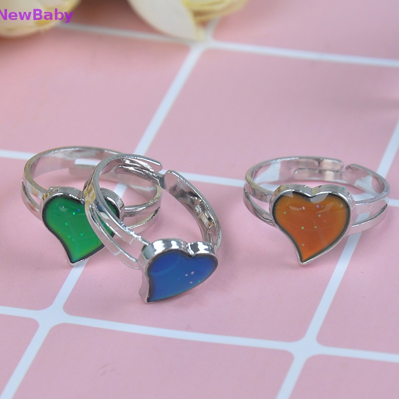 Newbaby Mood ring band Berubah Warna by temperature ajustable heart  Id