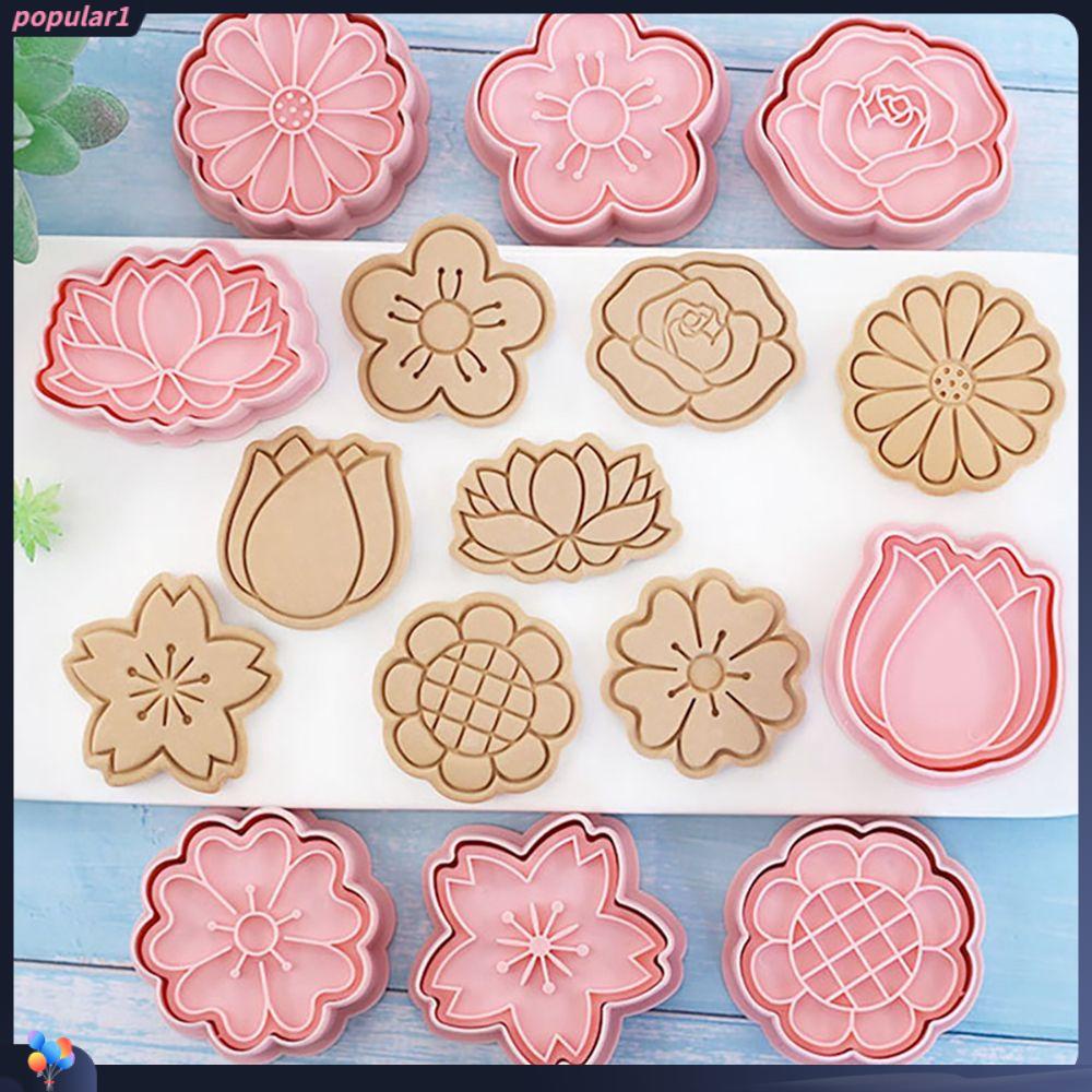 Populer 8Pcs /set Cetakan Kue Kering DIY Tools 3D Cetakan Kue Plastik