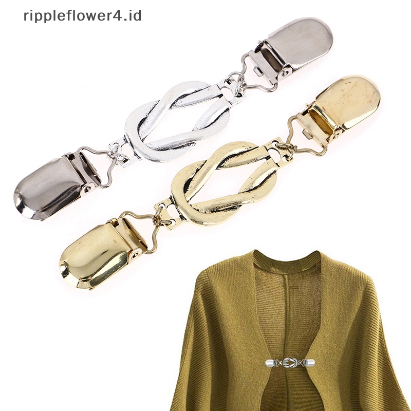 {rippleflower4.id} Sweater Cardigan Klip Mulut Bebek-Jepit Sweater Pin Bros Pakaian Dekor Perhiasan~