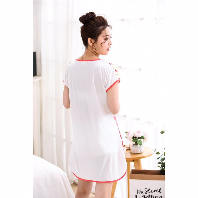 𝘈𝘉𝘎✰ Baju Tidur Model Daster Bahan Spandex Korea Lengan Pendek Motif Kartun Lucu 1052