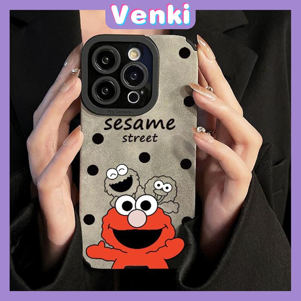 VENKI - Untuk iPhone 11 Case Kulit Kulit Pupil Mata Suede Phone Case Soft Shockproof Airbag Case Perlindungan Kamera Karakter Kartun Lucu Kompatibel dengan iPhone 14 13 Pro max 12