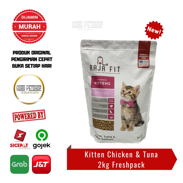 Raja Fit Kitten 2kg Freshpack Makanan Kucing Rajafit Kitten Chiken Tuna